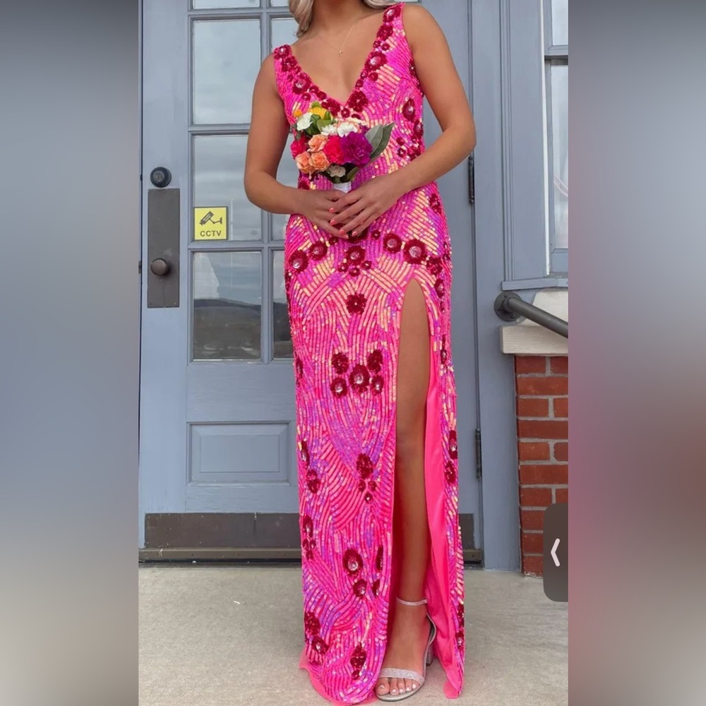 Hot pink prom dress